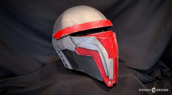 Darth Revan helmet at a half profile facing right.